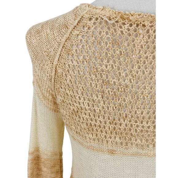 Free People Striped Distressed Knit Mini Dress | Coastal Grandmother Grunge Boho - Picture 8 of 16